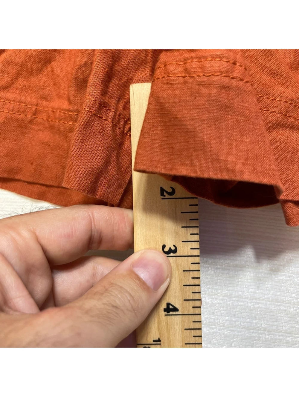 Uniqlo Women's Rust Paperbag Linen Cotton Shorts Drawstring XS - Picture 7 of 7